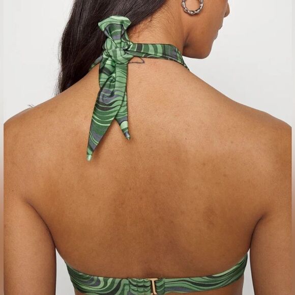Cult Gaia Manon Printed Halter Bikini Top - Picture 2 of 7